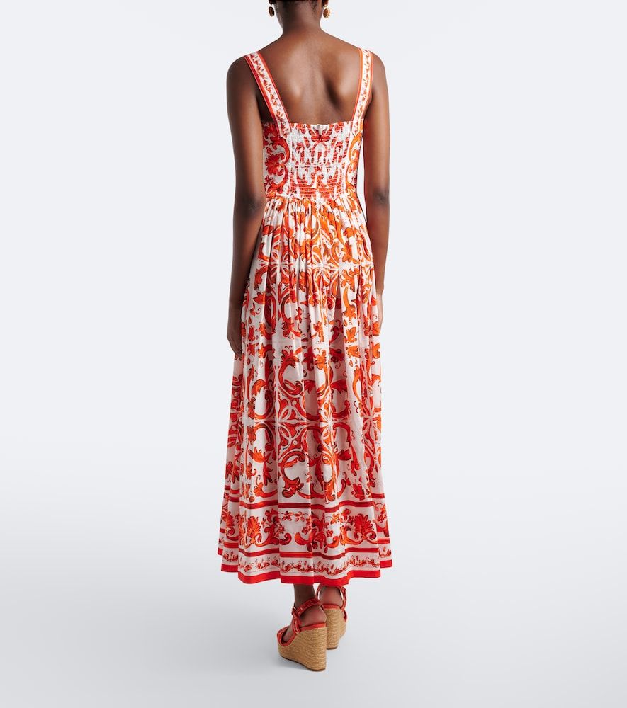 Vestido largo Majolica de popelín de algodón - Dolce&Gabbana - Modalova