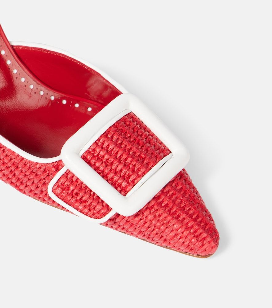 Mules Maysale 70 aus Raffiabast mit Leder - Manolo Blahnik - Modalova