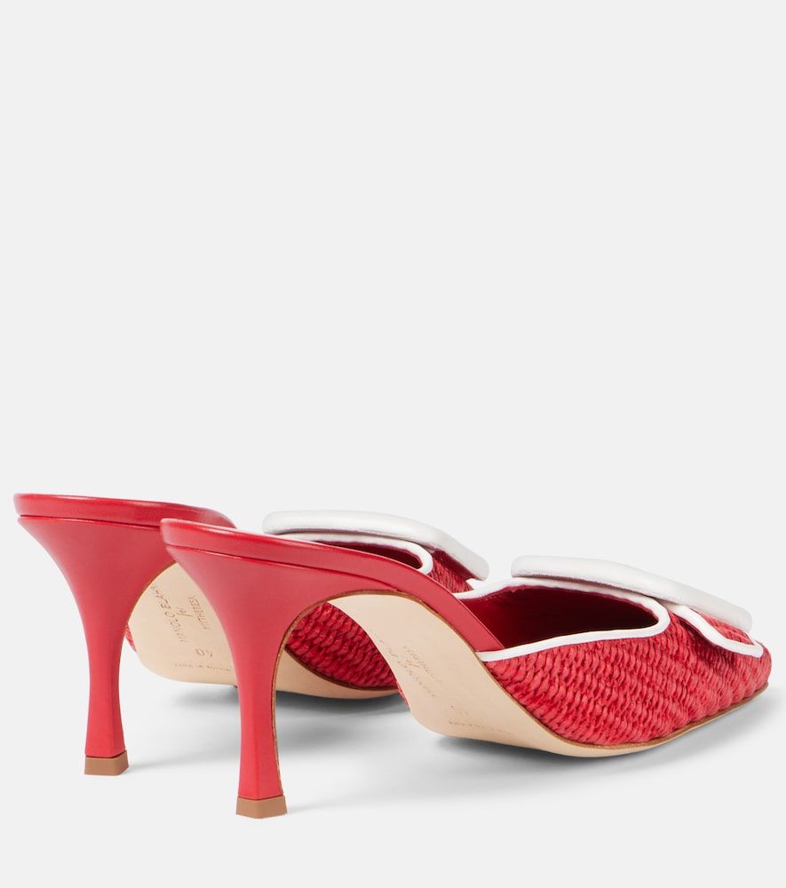 Mules Maysale 70 aus Raffiabast mit Leder - Manolo Blahnik - Modalova
