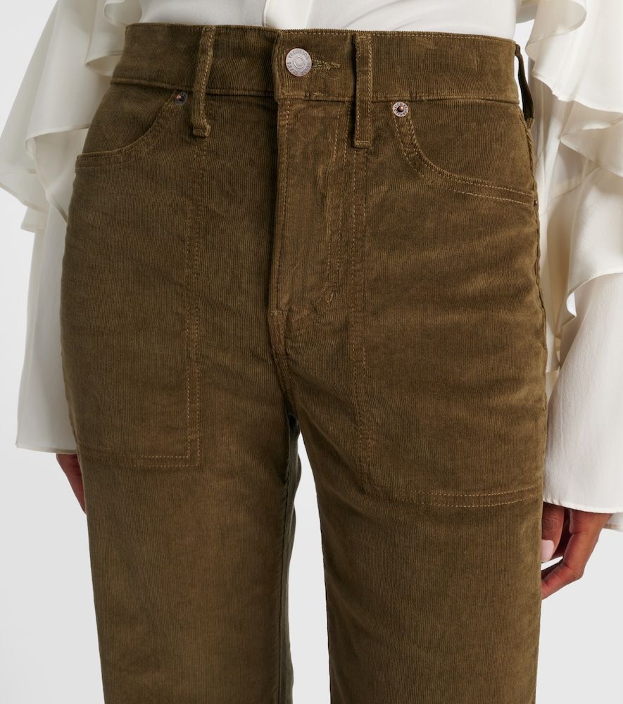 Pantalones anchos de pana de algodón de tiro alto - Veronica Beard - Modalova