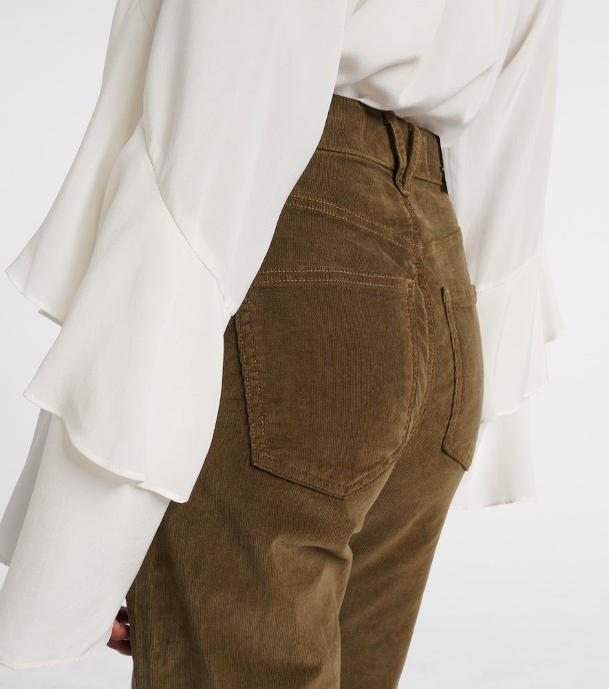 Pantalones anchos de pana de algodón de tiro alto - Veronica Beard - Modalova