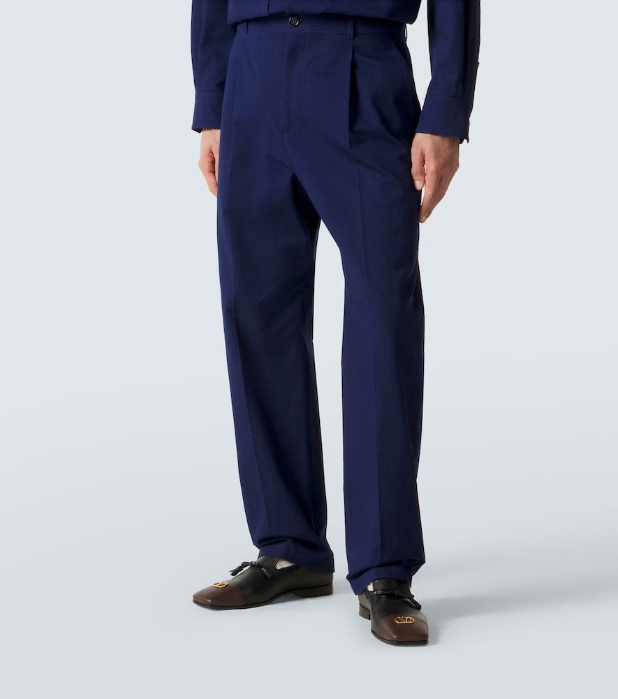 Pantalones rectos de gabardina de algodón - Valentino - Modalova