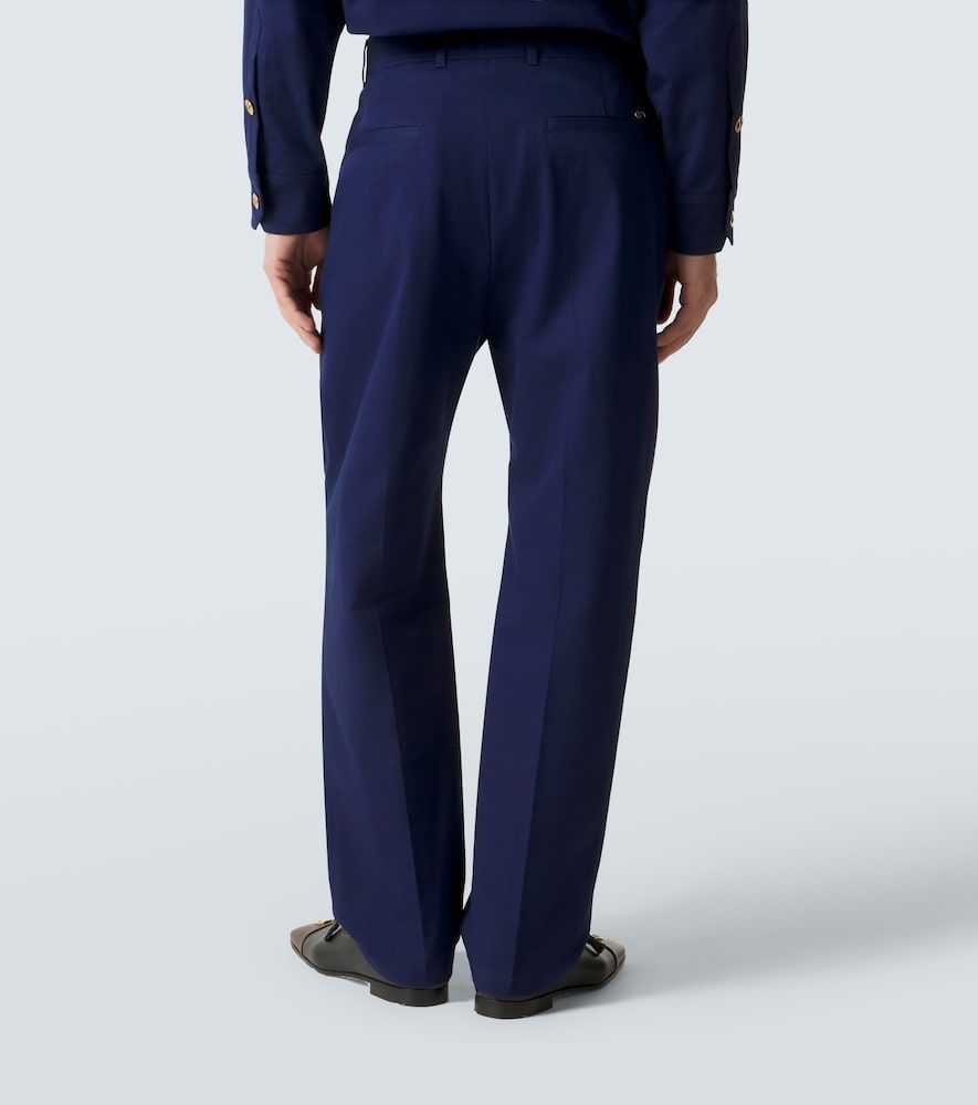 Pantalones rectos de gabardina de algodón - Valentino - Modalova