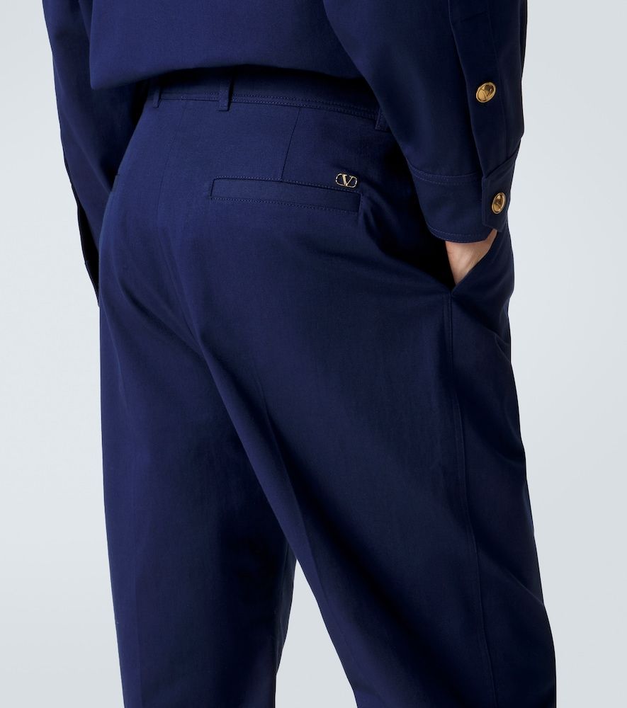 Pantalones rectos de gabardina de algodón - Valentino - Modalova