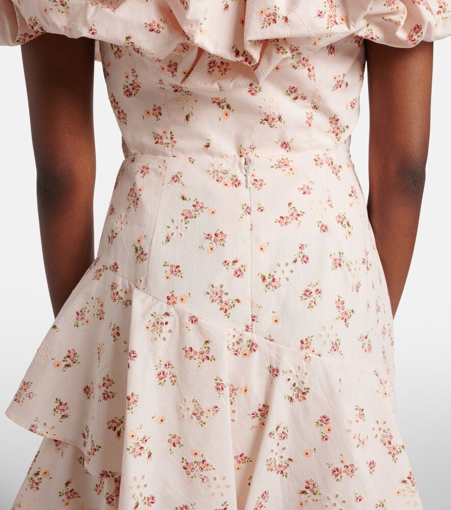 Laura floral tiered cotton midi skirt - Markarian - Modalova