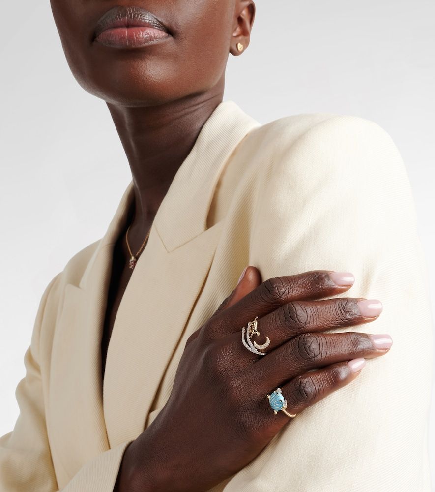 Yvonne Léon Anillo Rêves Étoilés de oro de 9 ct y esmalte con diamantes - Yvonne Leon - Modalova