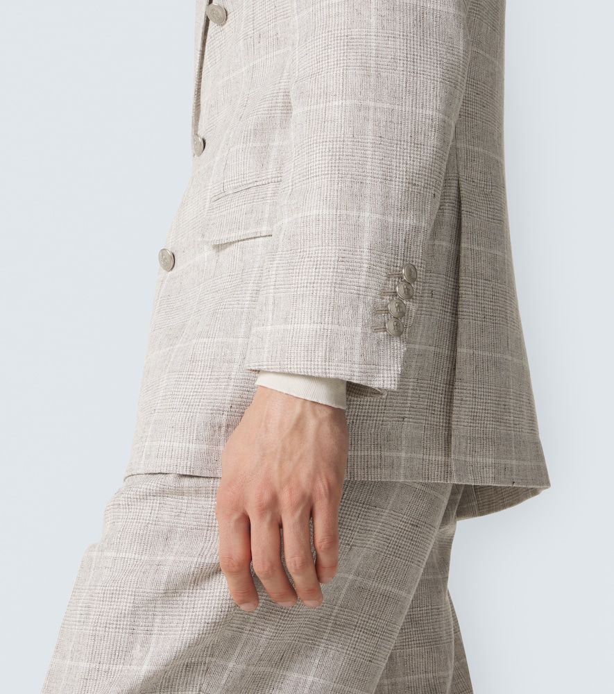 Prince of Wales check linen-blend suit - Brunello Cucinelli - Modalova