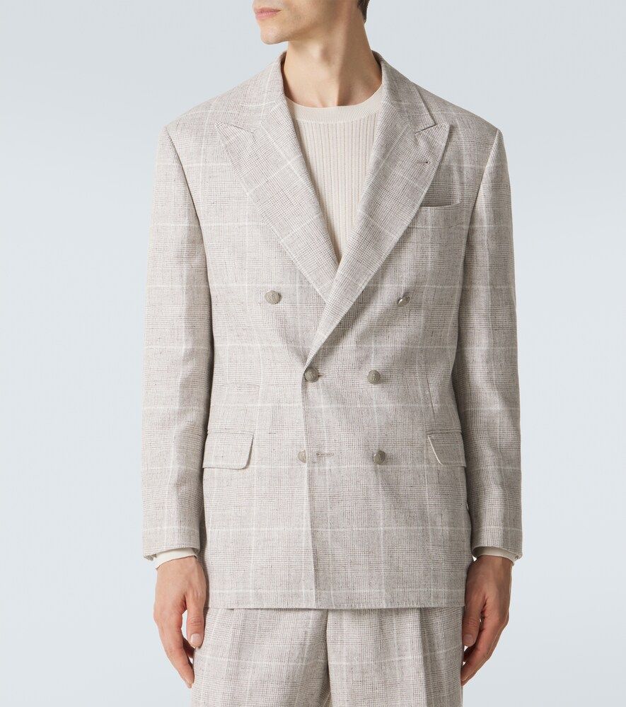Prince of Wales check linen-blend suit - Brunello Cucinelli - Modalova