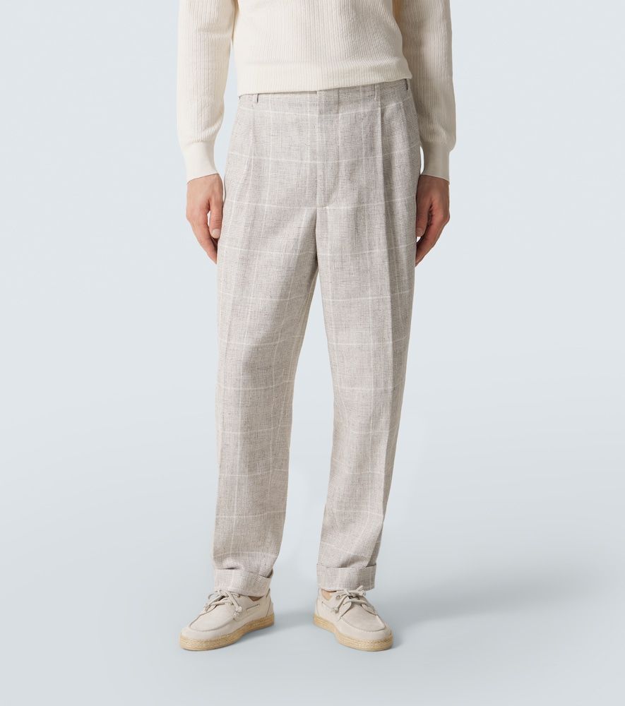 Prince of Wales check linen-blend suit - Brunello Cucinelli - Modalova