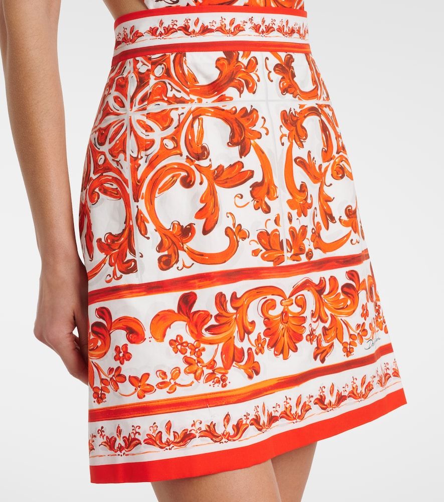 Vestido corto Majolica de popelín de algodón - Dolce&Gabbana - Modalova