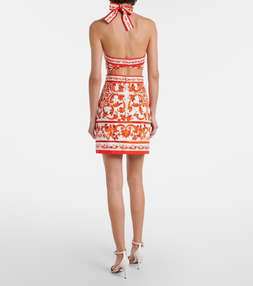 Vestido corto Majolica de popelín de algodón - Dolce&Gabbana - Modalova