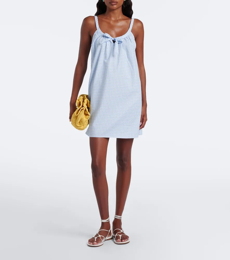 Vestido corto Lila de algodón a cuadros vichy - Posse - Modalova