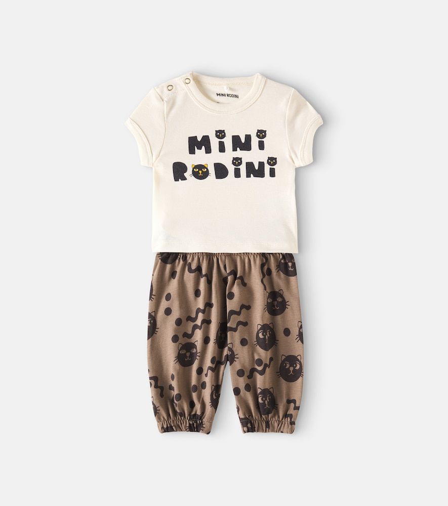 Bebé - set Cats de camiseta y pantalones - Mini Rodini - Modalova