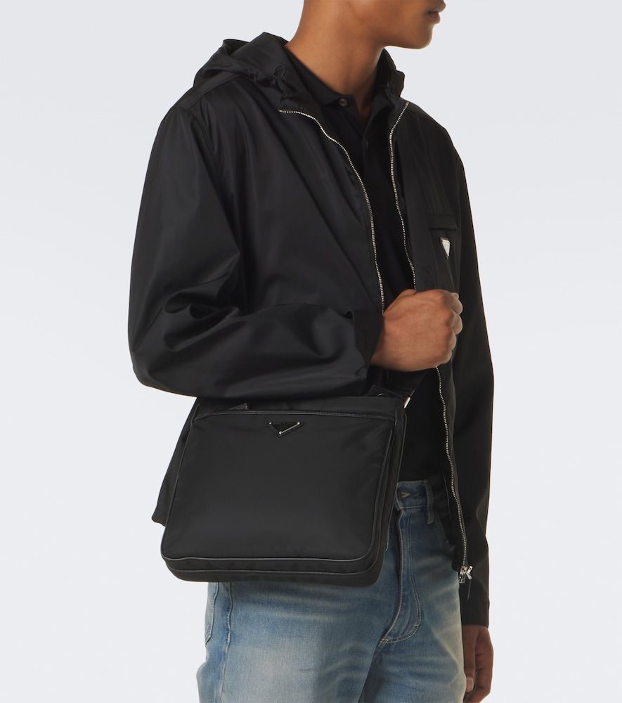 Bolso al hombro Re-Nylon con piel - Prada - Modalova