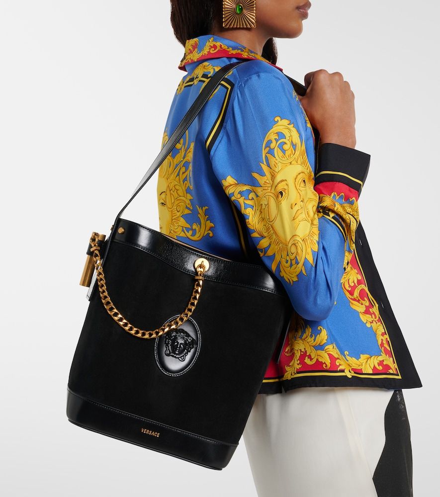 Borsa a spalla La Medusa in suede - Versace - Modalova