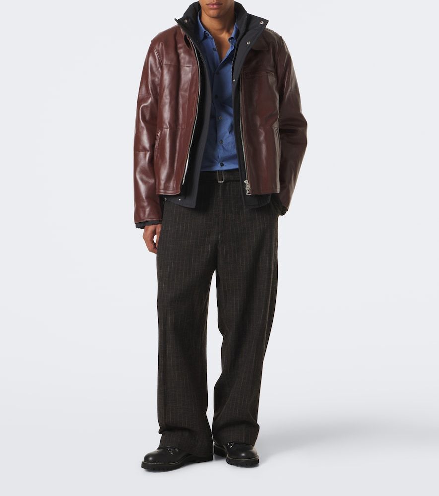 Sacai Layered leather down jacket - Sacai - Modalova
