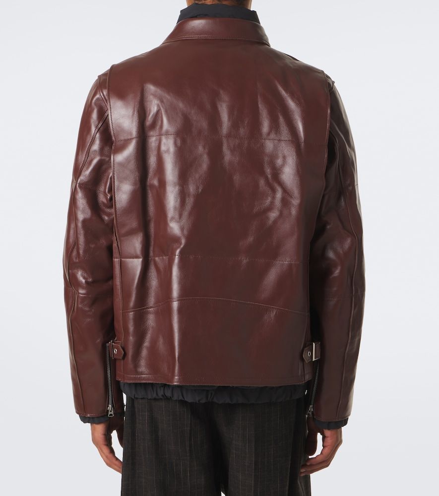 Sacai Layered leather down jacket - Sacai - Modalova