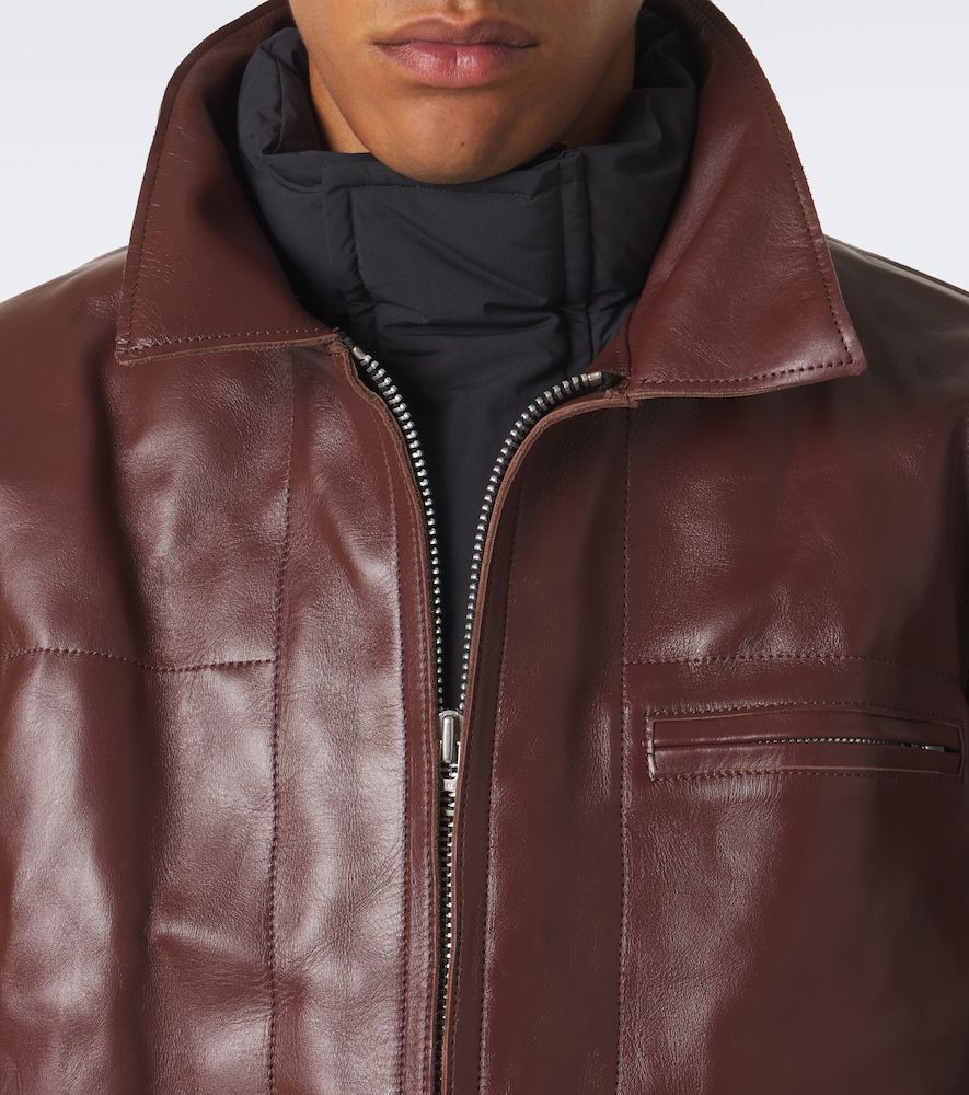 Sacai Layered leather down jacket - Sacai - Modalova