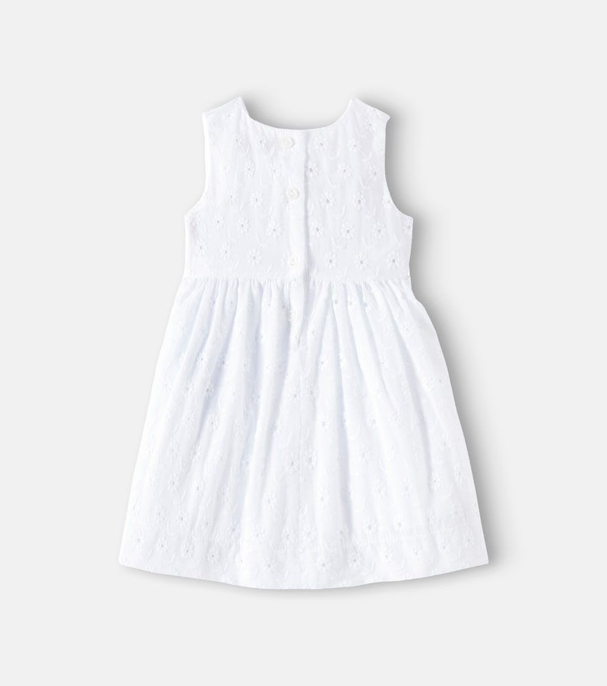 Bebé - vestido de algodón bordado con lazo - Monnalisa - Modalova