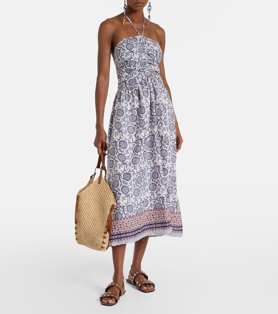 Abito midi in cotone con stampa floreale - Velvet - Modalova