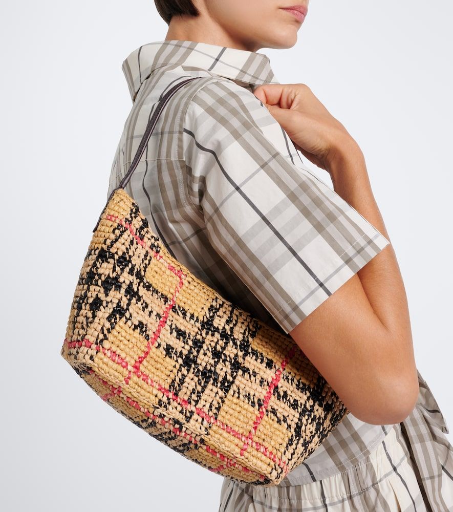 Borsa a spalla Margate Mini in rafia - Burberry - Modalova