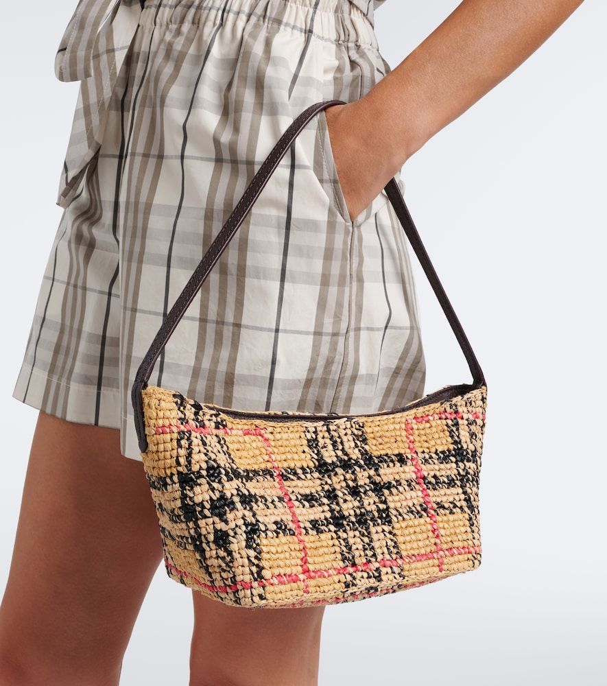 Borsa a spalla Margate Mini in rafia - Burberry - Modalova
