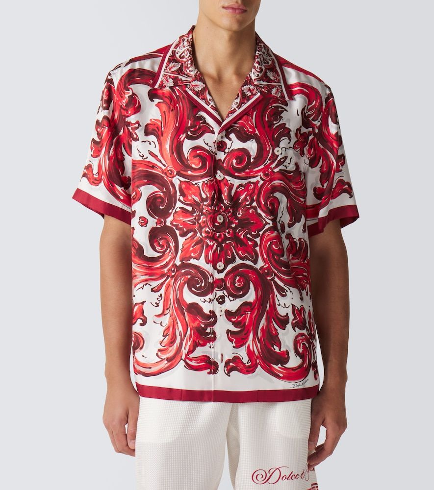 Camisa Majolica de sarga de seda - Dolce&Gabbana - Modalova