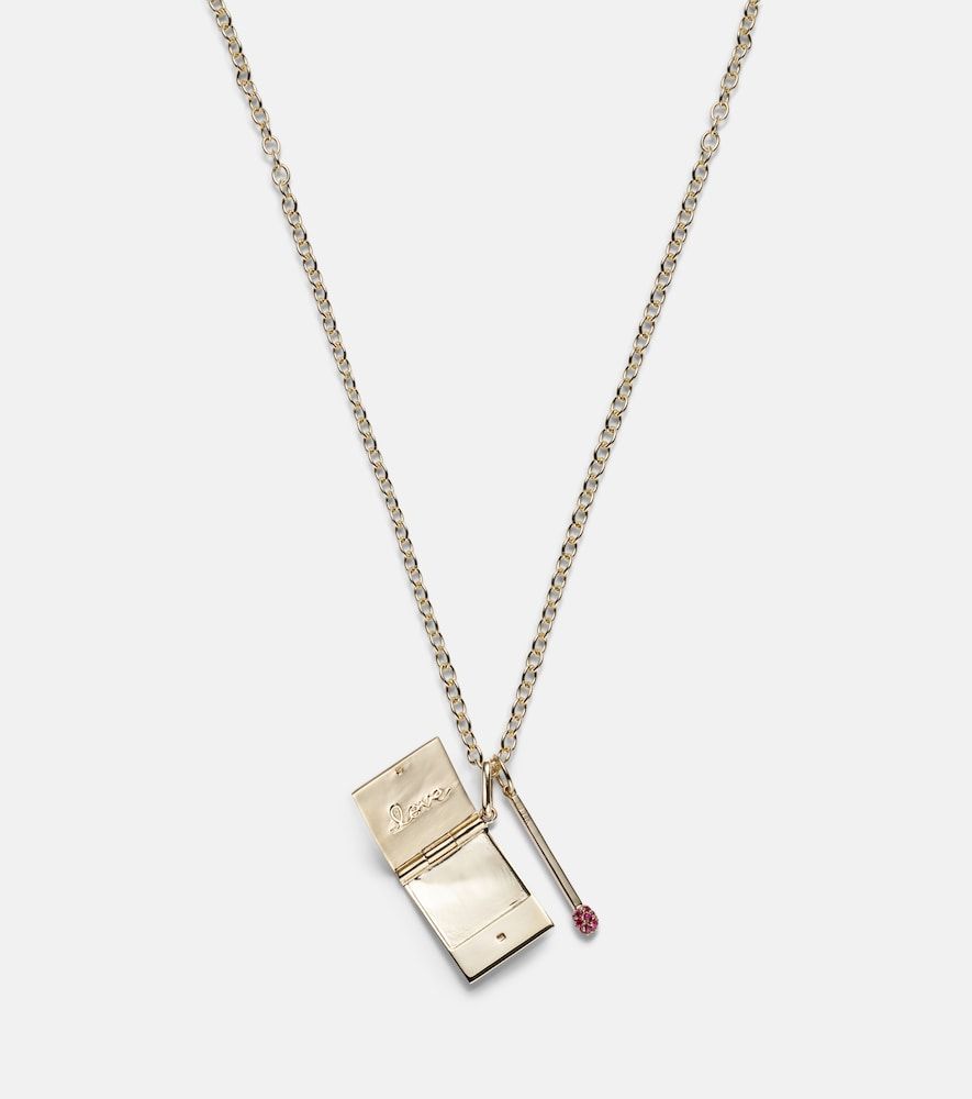 Collar Perfect Match de oro de 14ct con diamantes y rubíes - Sydney Evan - Modalova