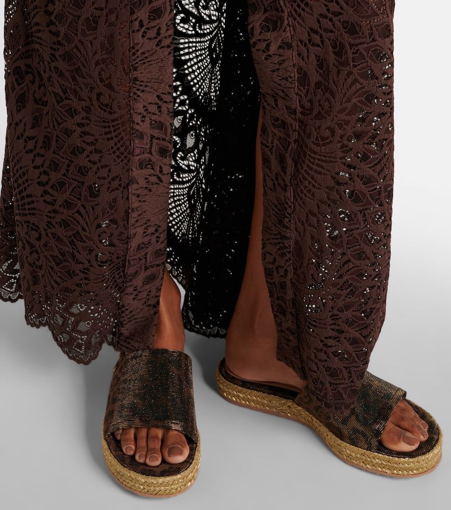 Leopard-print platform espadrille slides - Gianvito Rossi - Modalova