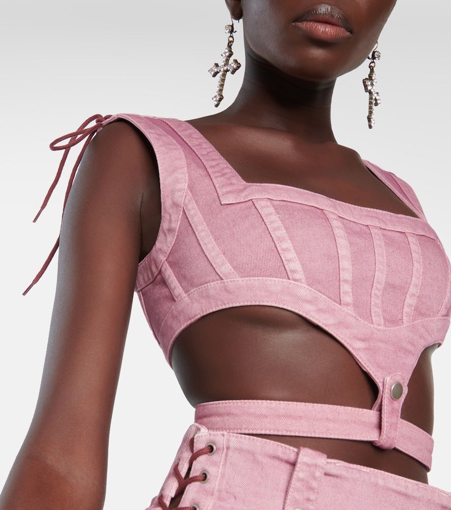 X KNWLS - Top di jeans con cut-out - Jean Paul Gaultier - Modalova