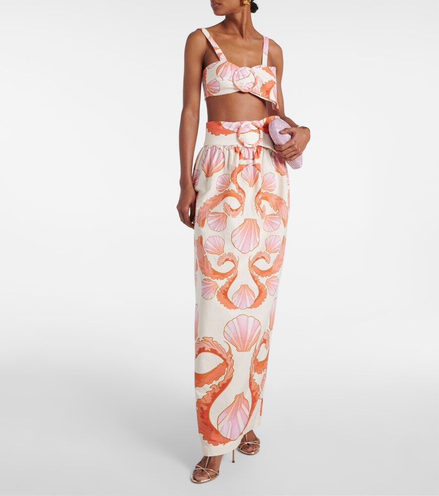 Seashell printed cotton bra top - Adriana Degreas - Modalova