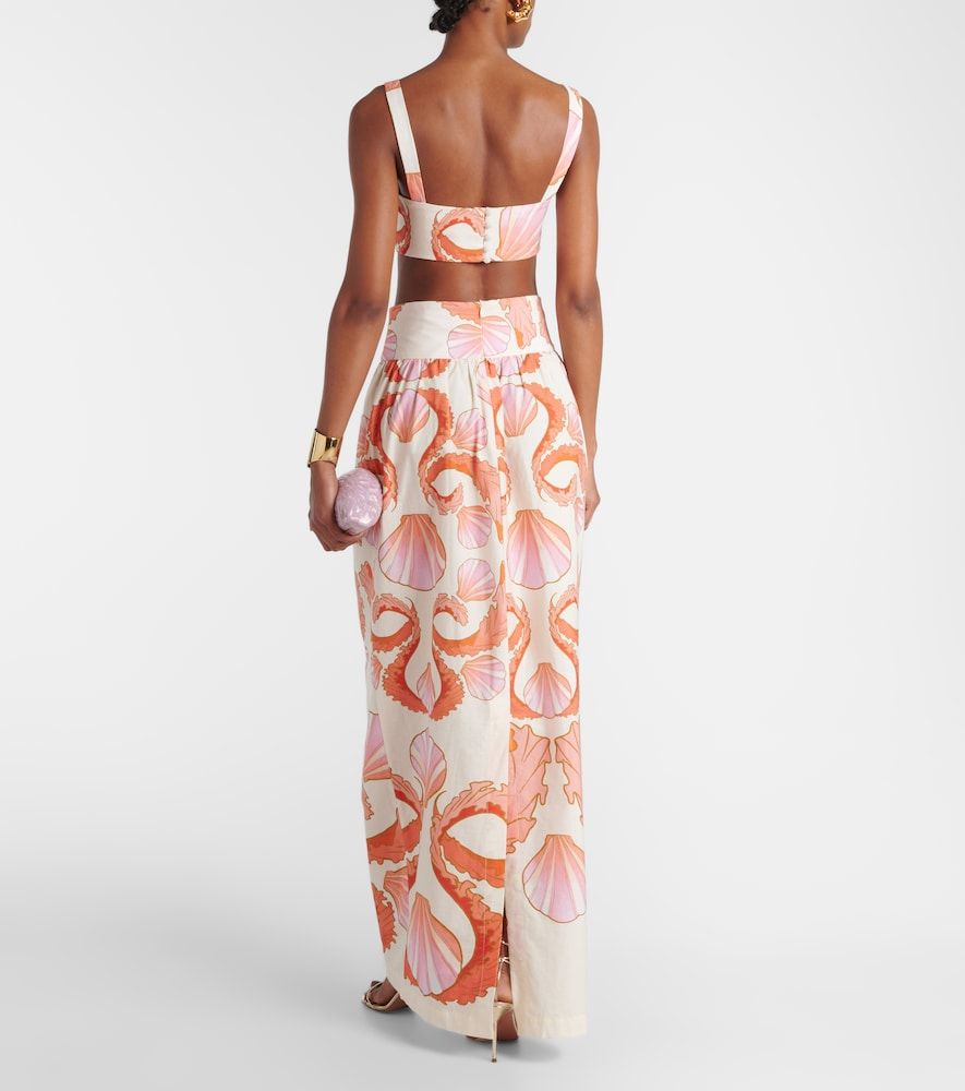 Seashell printed cotton bra top - Adriana Degreas - Modalova