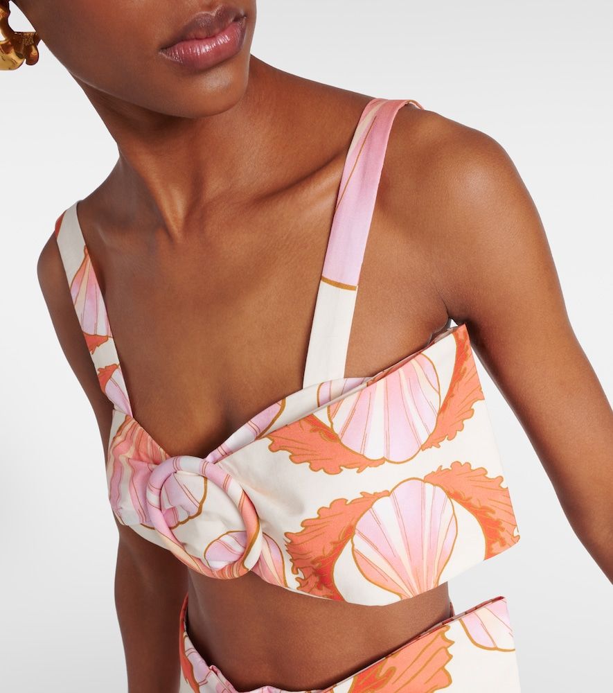 Seashell printed cotton bra top - Adriana Degreas - Modalova