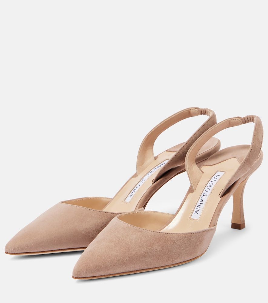 Slingback-Pumps Carolyne 70 aus Veloursleder - Manolo Blahnik - Modalova