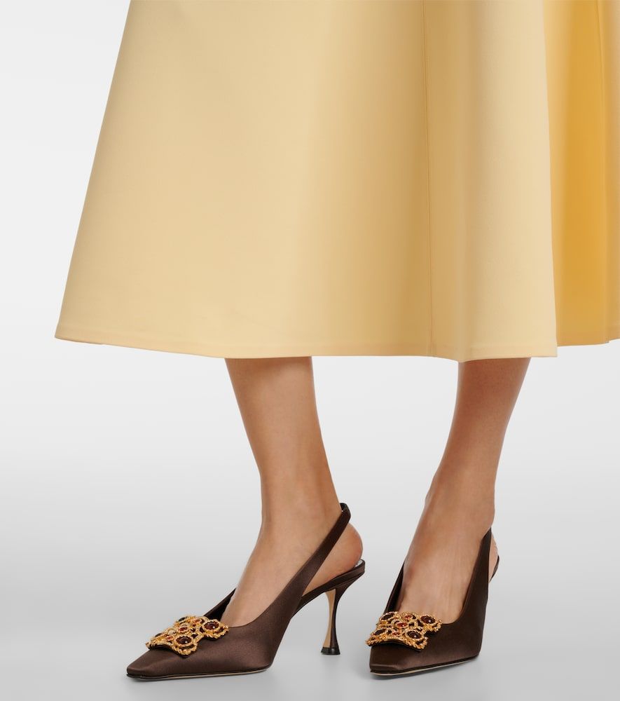 Slingback-Pumps Cupida 70 aus Satin - Manolo Blahnik - Modalova
