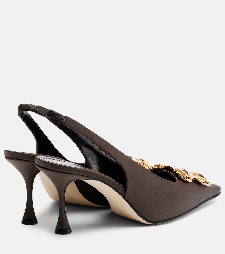 Slingback-Pumps Cupida 70 aus Satin - Manolo Blahnik - Modalova