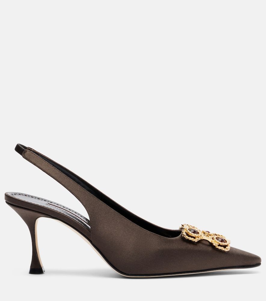 Slingback-Pumps Cupida 70 aus Satin - Manolo Blahnik - Modalova