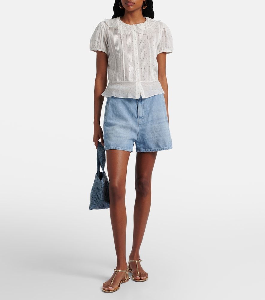 Cotton and linen denim shorts - 7 For All Mankind - Modalova