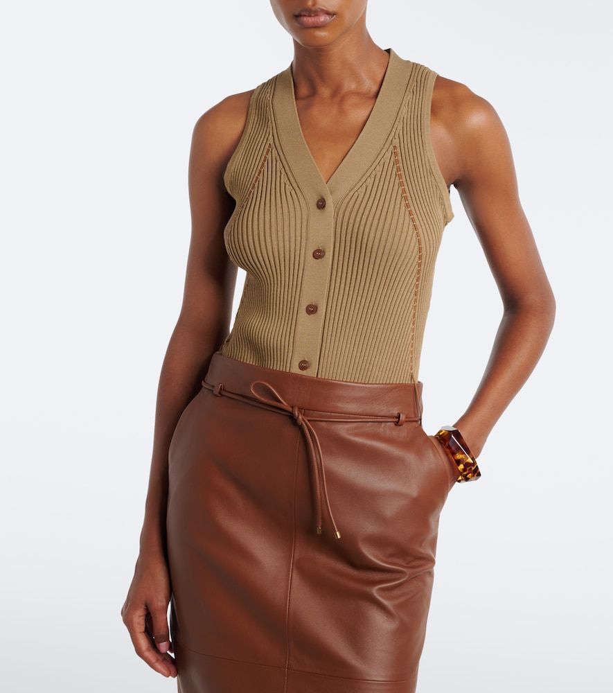 Top in maglia a coste di misto cotone - Max Mara - Modalova
