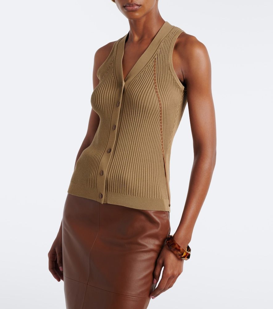 Top in maglia a coste di misto cotone - Max Mara - Modalova