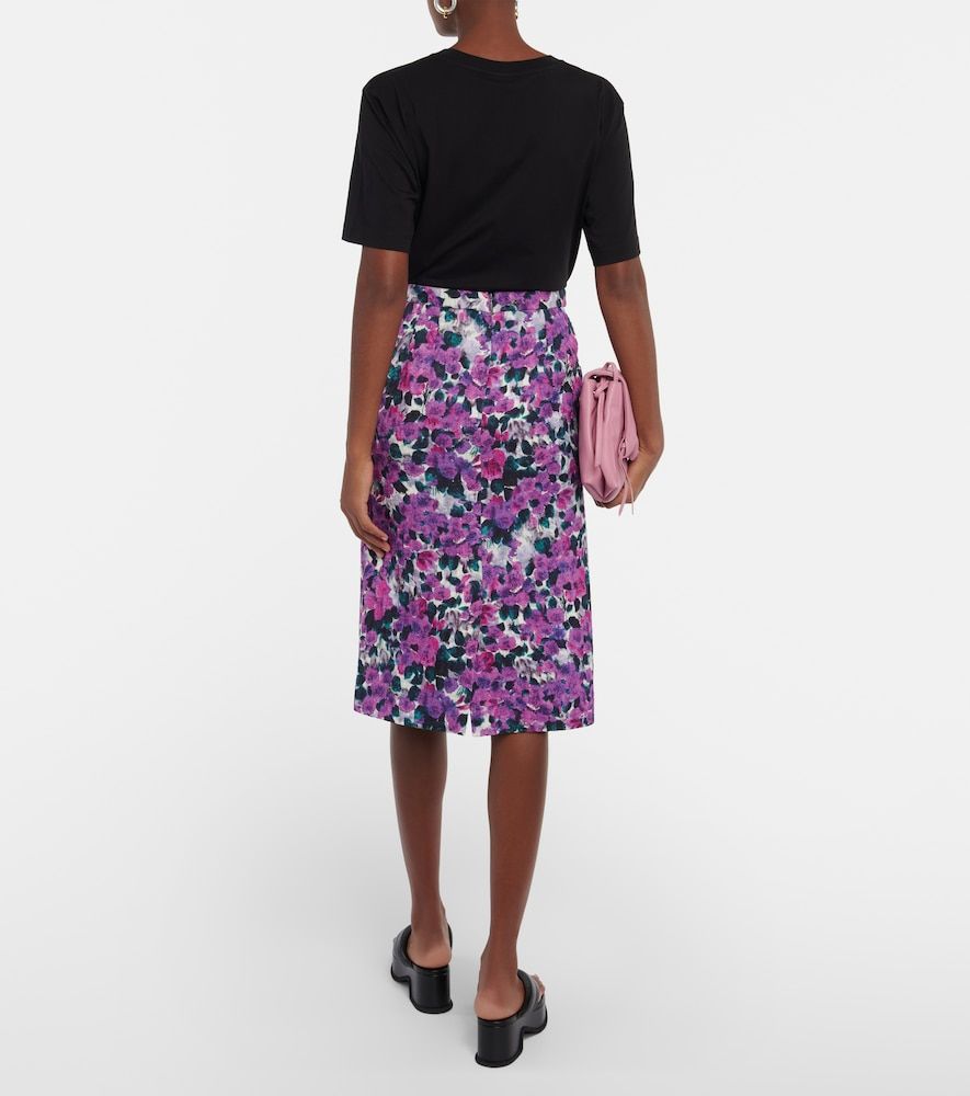 Falda midi floral con efecto cocodrilo - Dries Van Noten - Modalova
