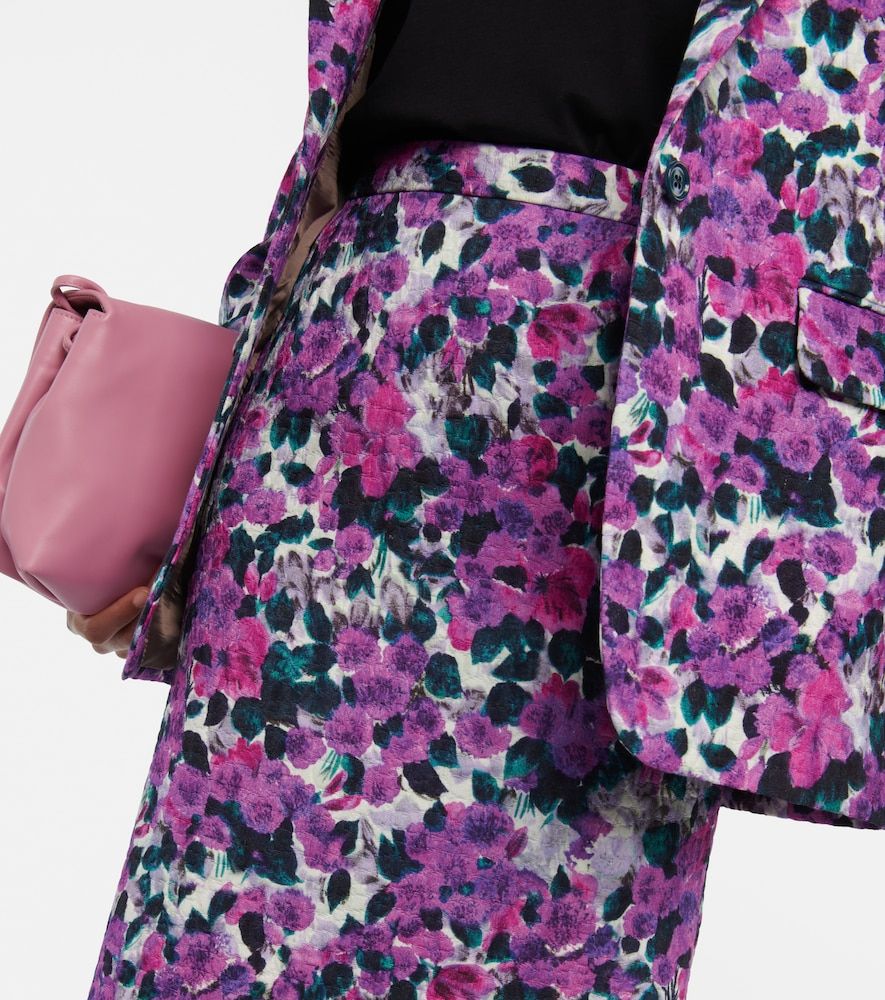 Falda midi floral con efecto cocodrilo - Dries Van Noten - Modalova