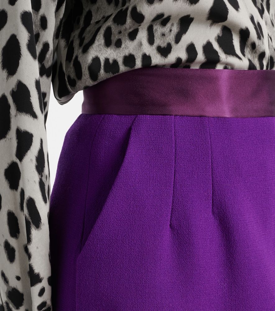 High-rise wool-blend crepe pencil skirt - Dolce&Gabbana - Modalova