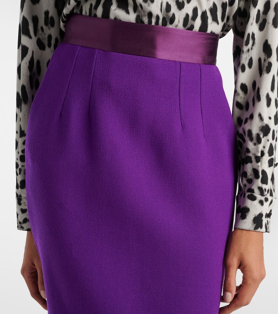 High-rise wool-blend crepe pencil skirt - Dolce&Gabbana - Modalova
