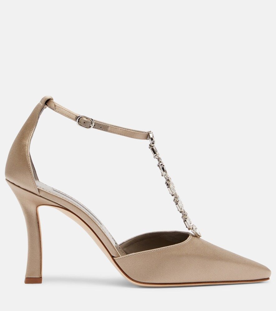 Pumps Molara aus Satin mit Kristallen - Manolo Blahnik - Modalova