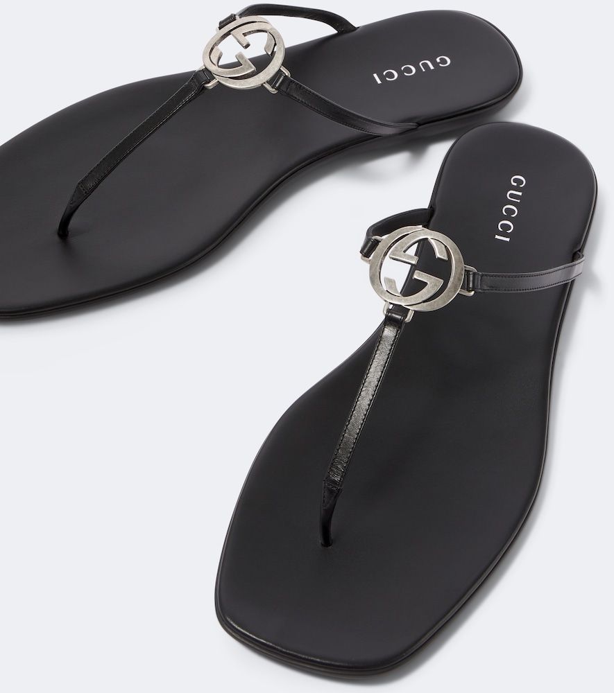 Sandali infradito Interlocking G in pelle - Gucci - Modalova