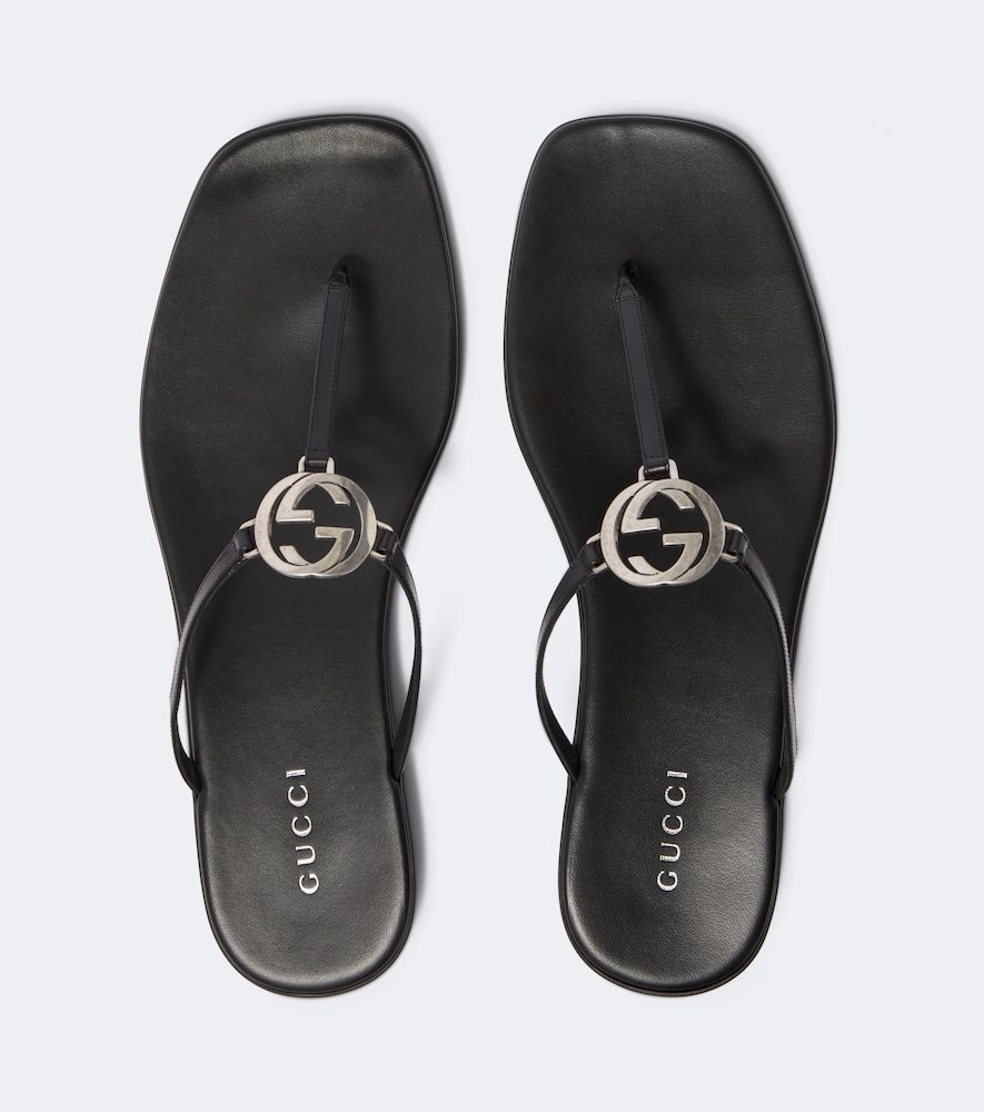 Sandali infradito Interlocking G in pelle - Gucci - Modalova