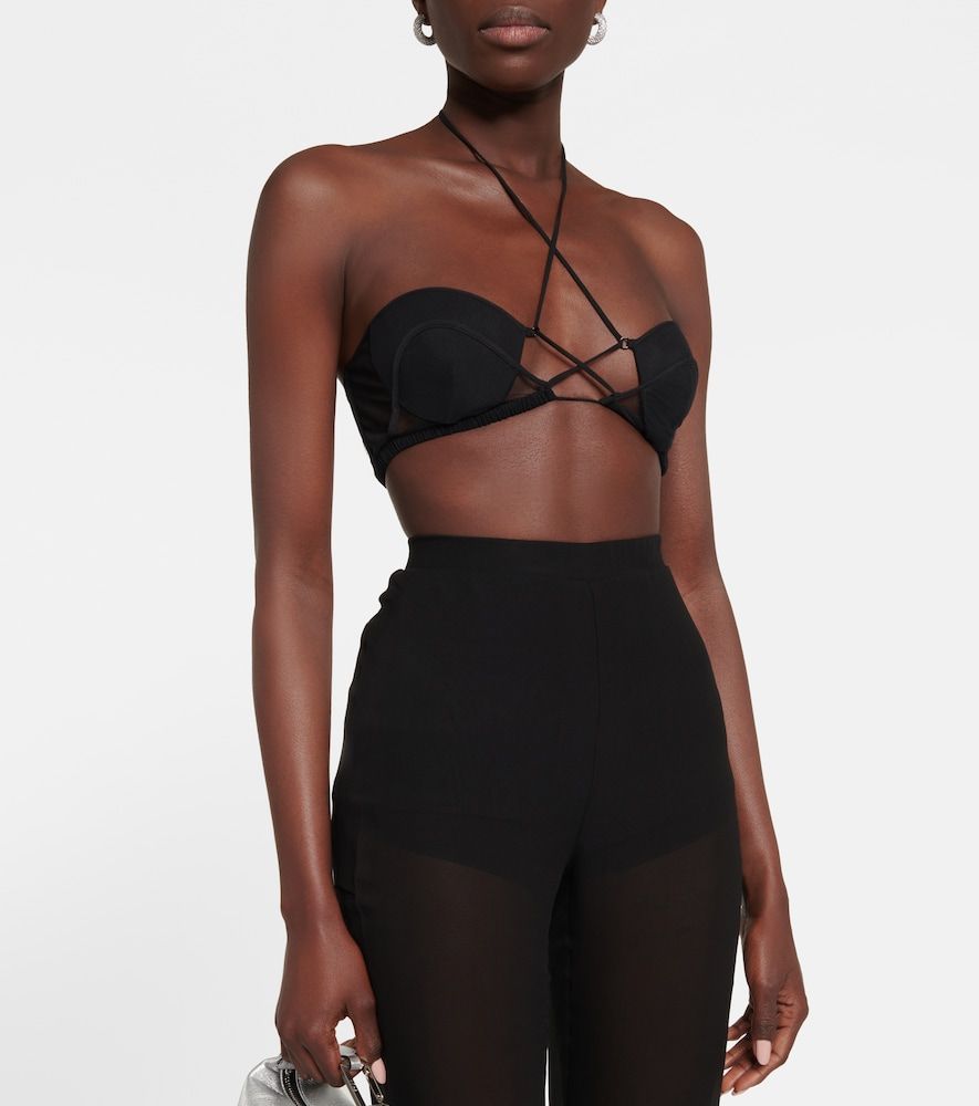 Bralette in lana con tulle - Nensi Dojaka - Modalova
