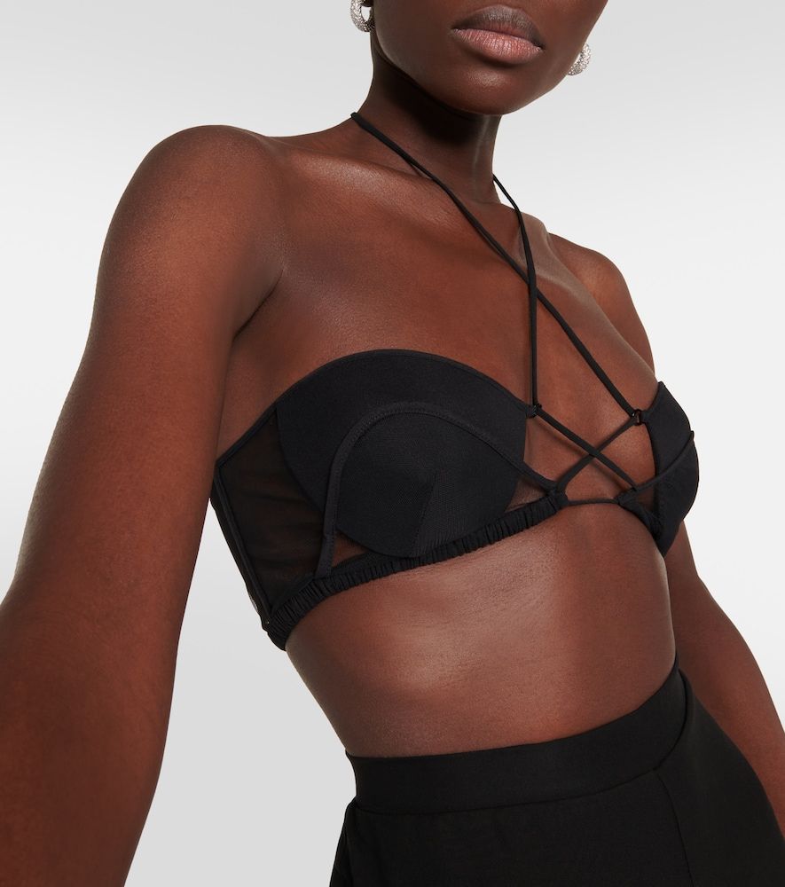 Bralette in lana con tulle - Nensi Dojaka - Modalova
