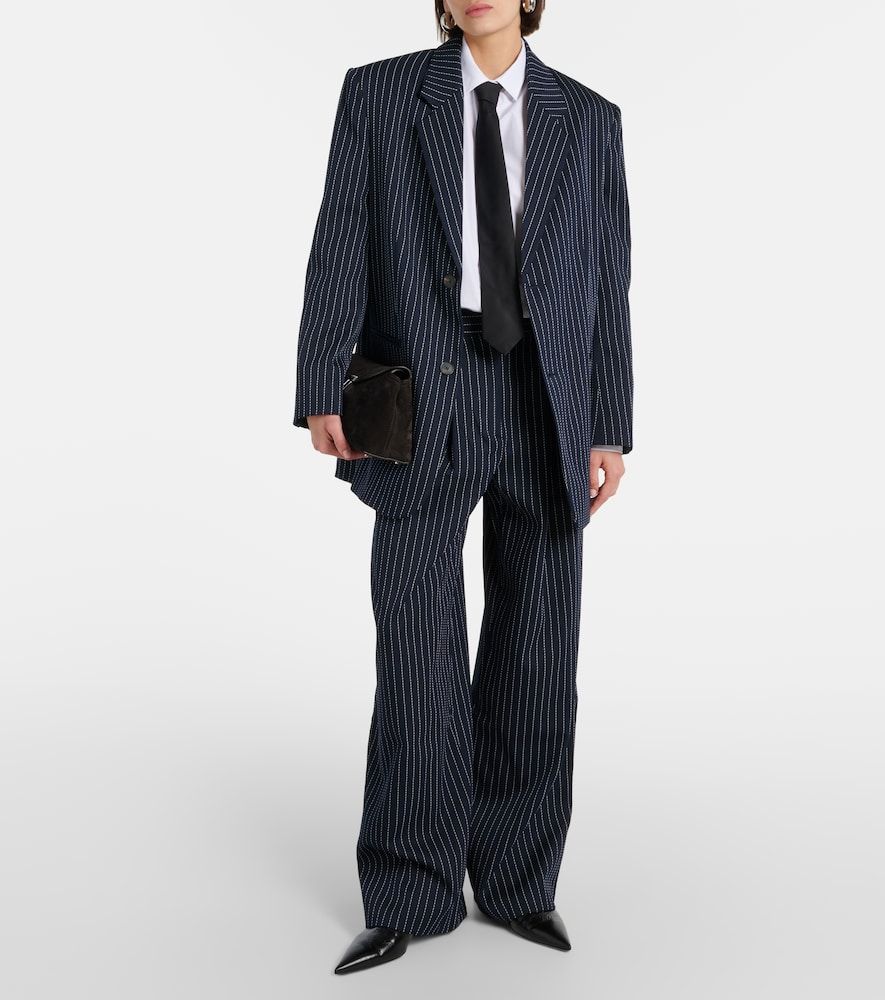 Pantalones anchos Ripley de sarga a rayas - The Frankie Shop - Modalova